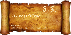 Bun Boglárka névjegykártya